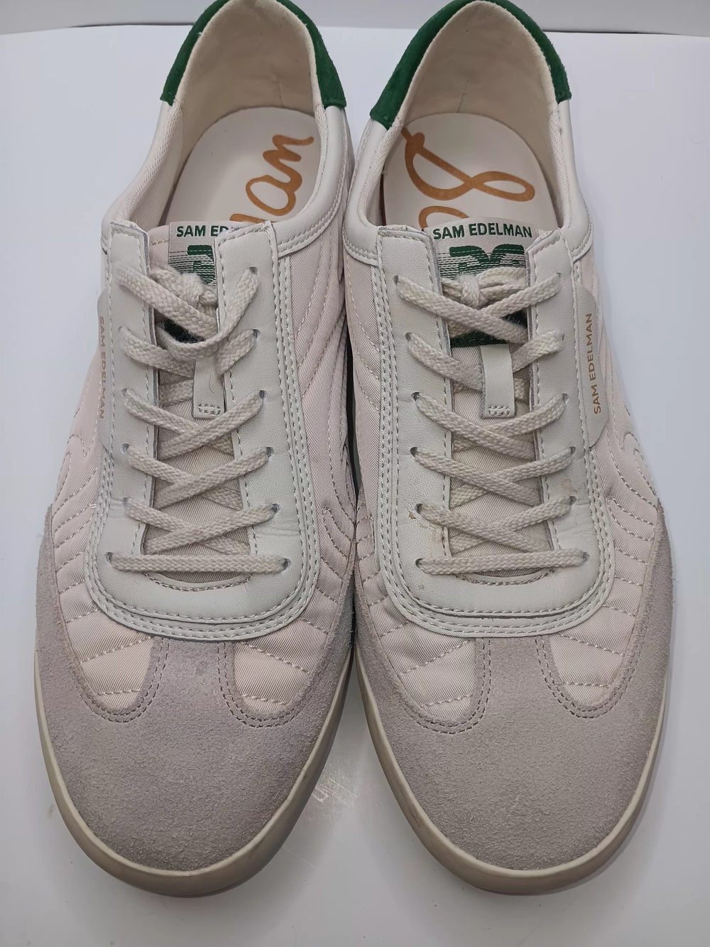 Sam Edelman Men’s Cream & Green Casual Sneakers